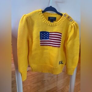 ☺️Polo Ralph Lauren Pink Girls Icon Flag Knit Jumper size 3